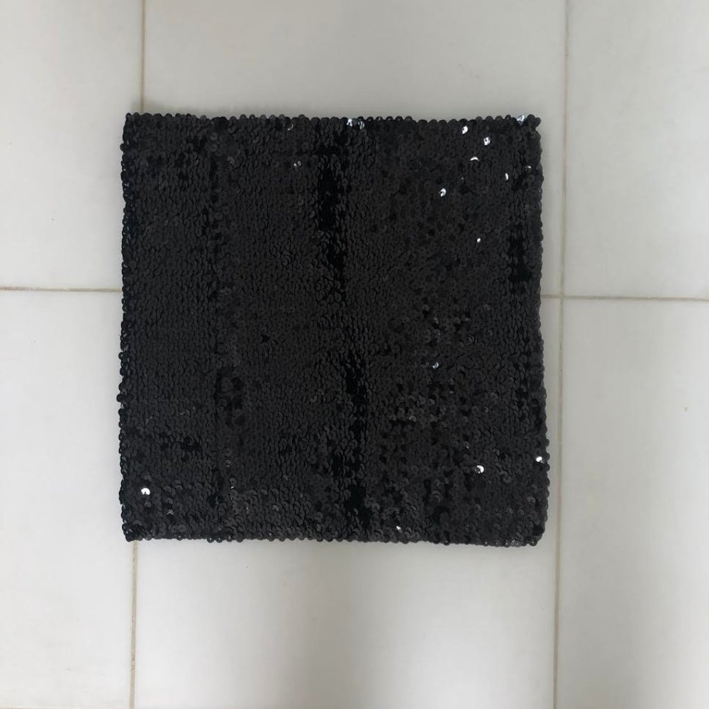 Black sequined tube top